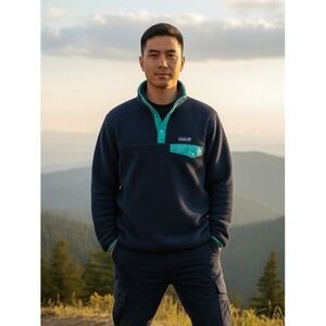 Vintage Patagonia Synchilla Men's 1/4 Snap Pullover Fleece Size XS Navy Blue 90s